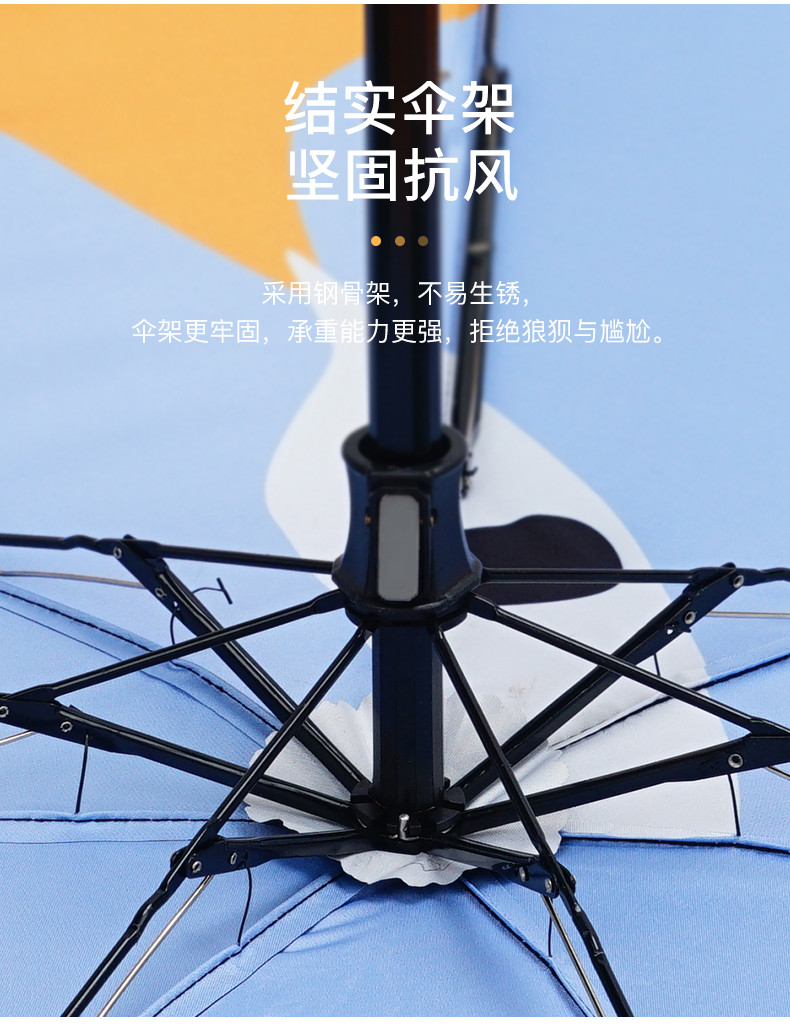 红叶五折印花黑胶偶遇伞HY3561-D01 单色53cm*7k