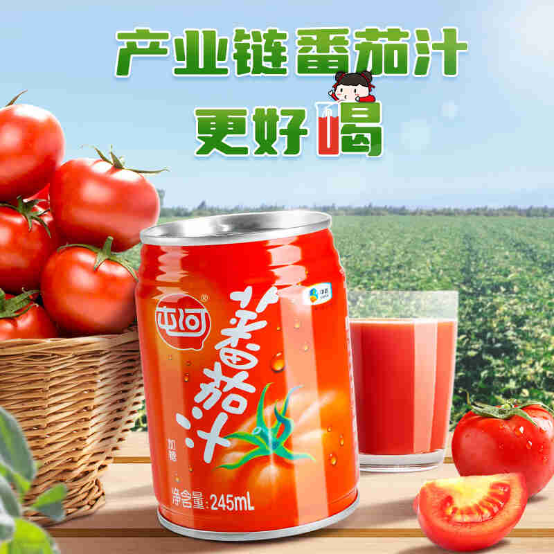 中粮屯河番茄汁245ml*10罐饮料整箱批发果蔬汁杏汁健康无添加剂番茄汁