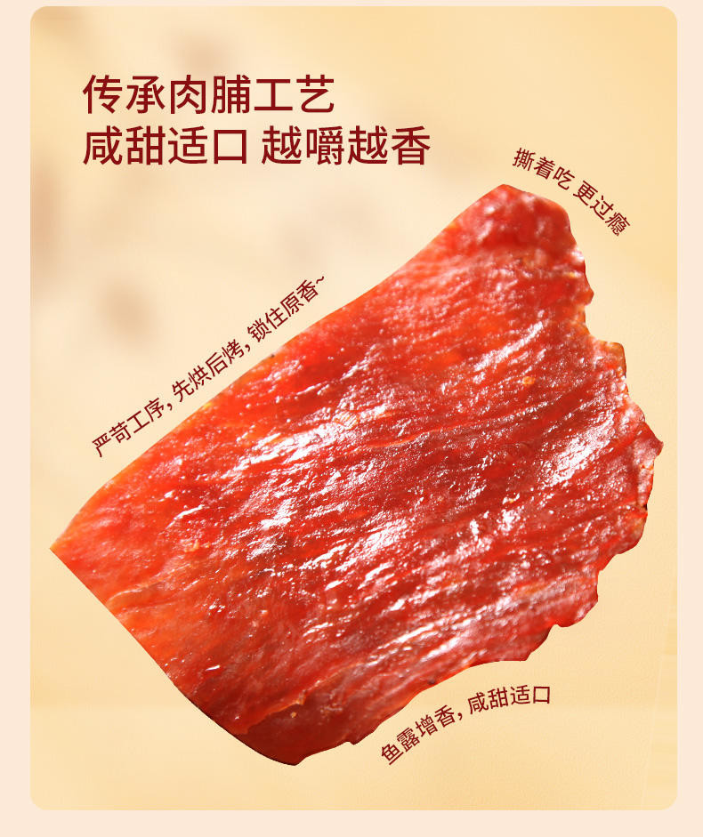 飘零大叔手撕肉脯零食小吃炭烤肉脯100g*3袋