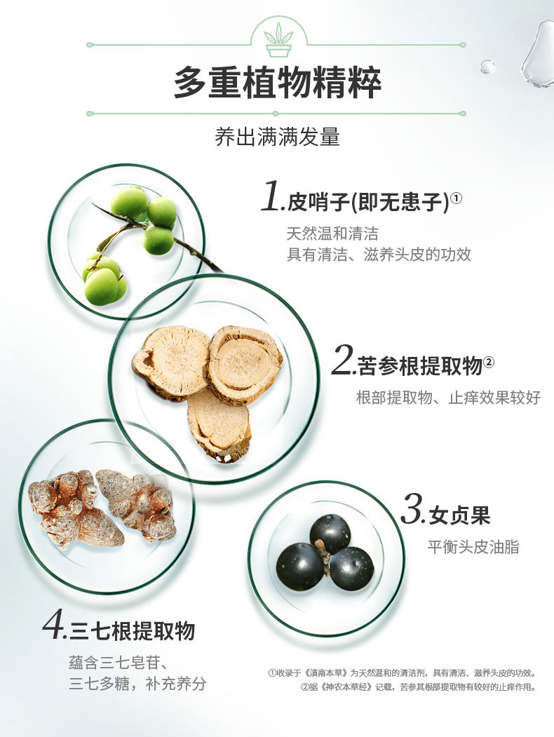 云南白药养元青洗发水控油健发短发防脱清爽去油蓬松大瓶装500ml 养元青控油健发洗发乳500ml*2瓶装