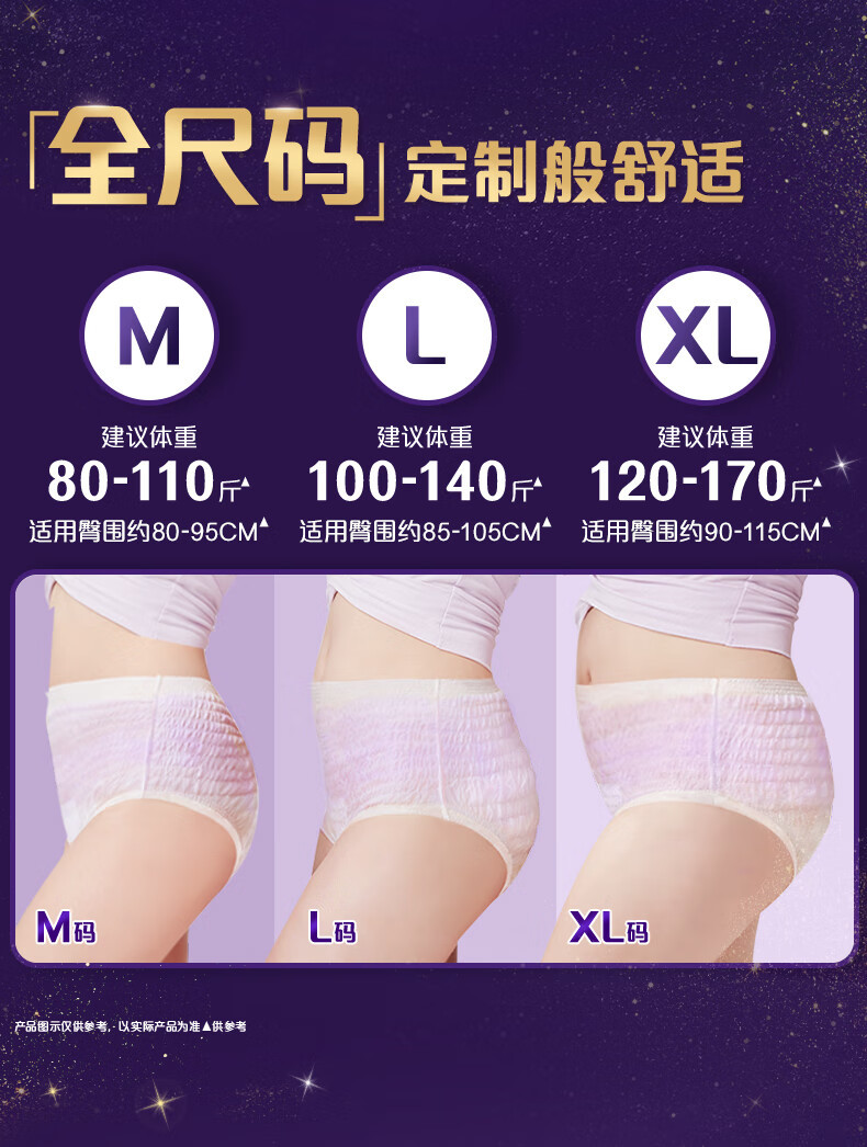 护舒宝第2代考拉安睡裤安心裤XL码4条超长夜用夜安裤裤型卫生巾姨妈巾
