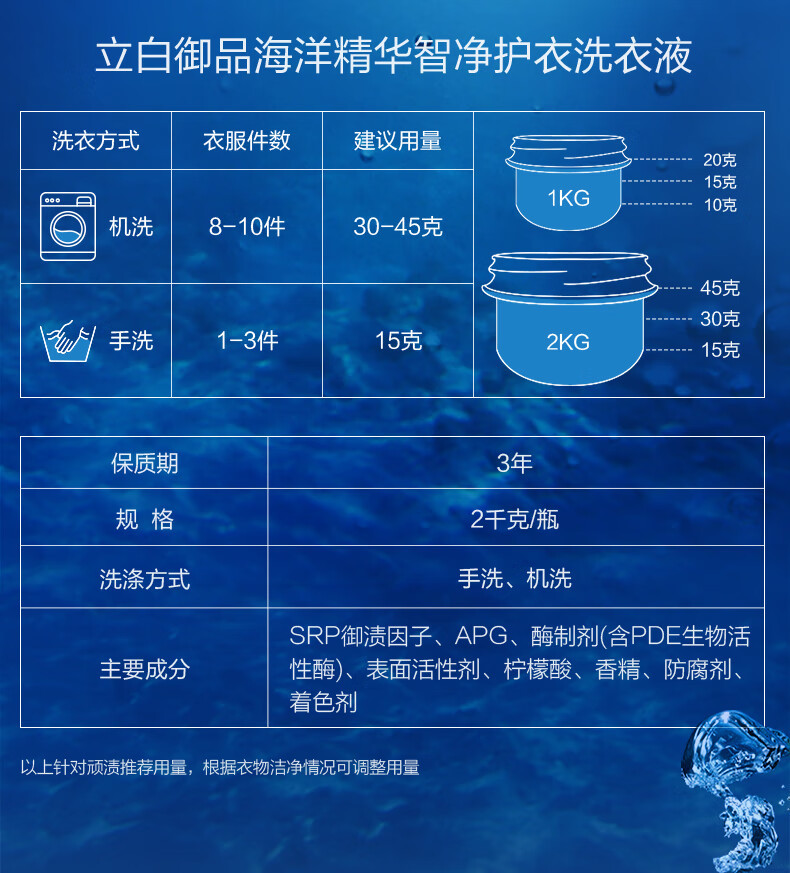 立白御品海洋精华智净护衣洗衣液2kg