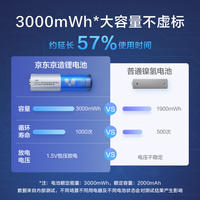 京东京造 5号充电电池 锂电池 1.5V恒压 Type-C充电 1000次循环充 4节快充充电套装 3000mWh
