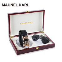 MAUNEL KARL男士皮带轻奢实木礼盒MK1015金