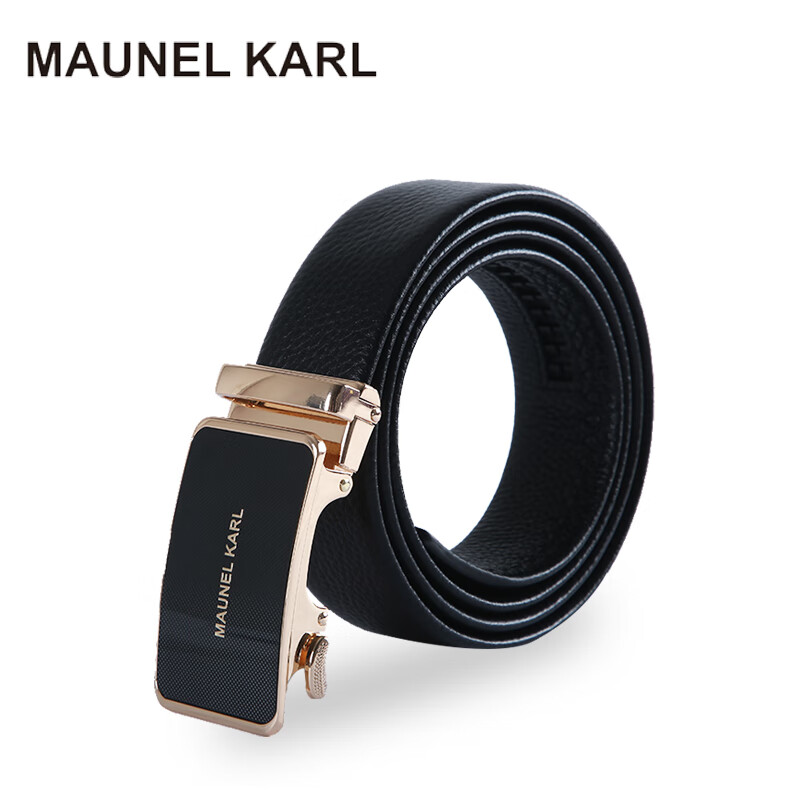 MAUNEL KARL男士皮带轻奢实木礼盒MK06654金