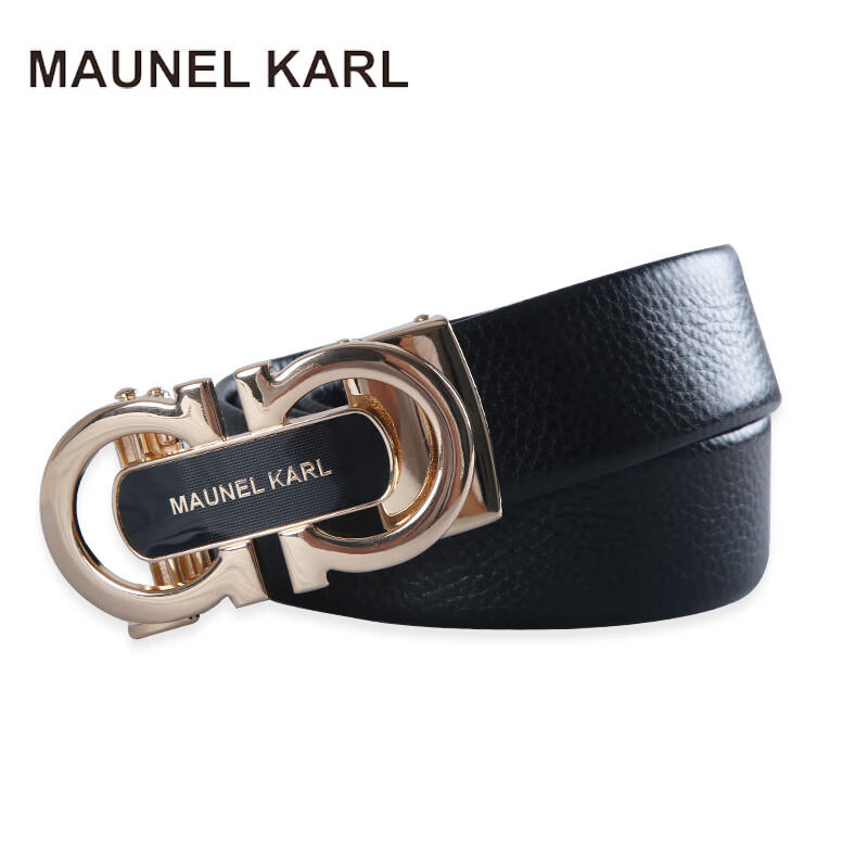 MAUNEL KARL男士真皮皮带轻奢品质MK06643金 专柜礼盒