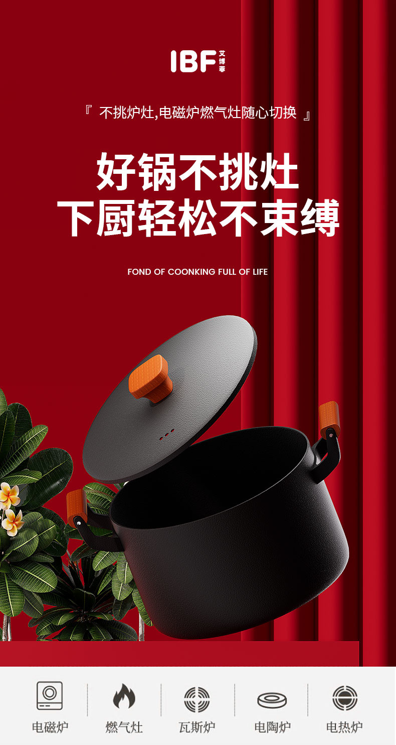 IBF艾博菲 响当当深炖料理锅 IBF2311TG22
