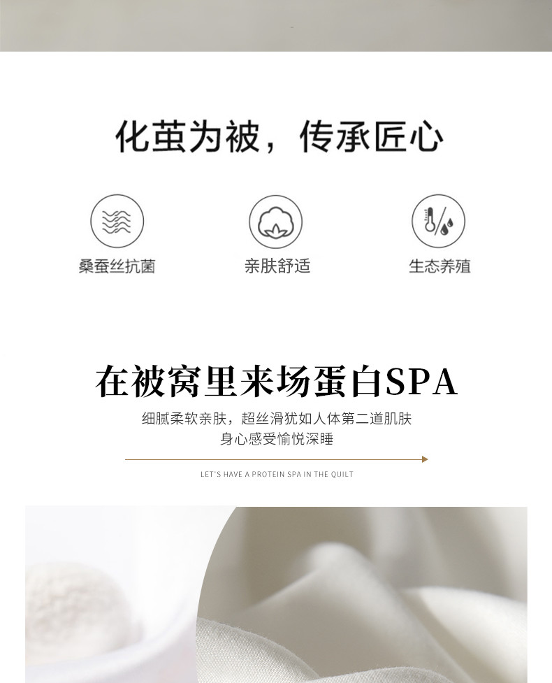 红秀世纺 抗菌天然纯蚕丝被 500g SF2303-T003
