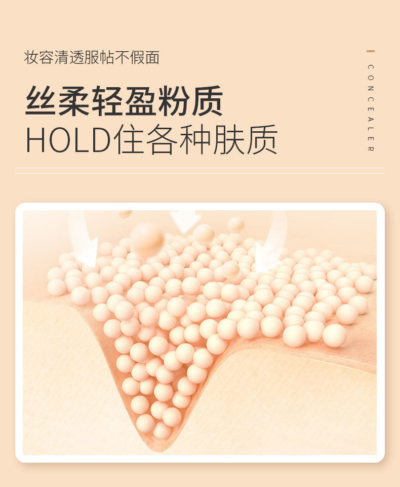韩伦美羽丝柔三色遮瑕膏斑点黑眼圈痘 印防水防汗不卡粉遮瑕4.5g*3/盒