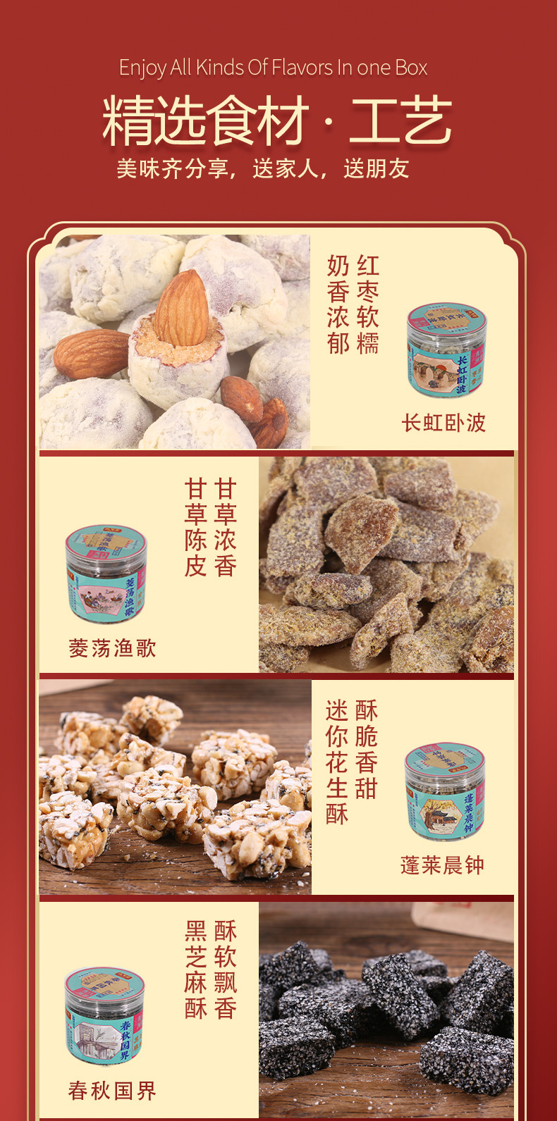 张萃丰 秀洲八景礼盒蜜饯果脯小吃果干休闲食品礼盒1078g