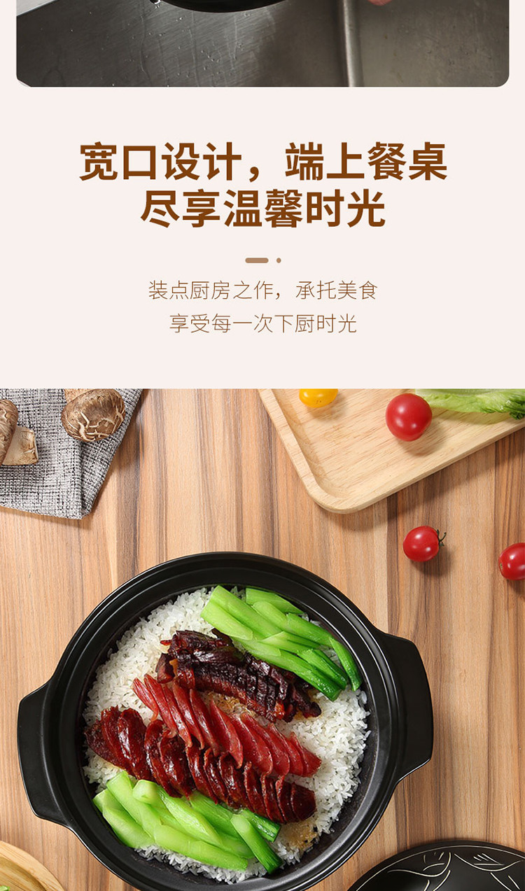 泥火匠 家用陶瓷 无印系列-23cm尖耳煲1300ml