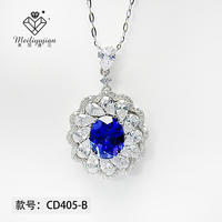 金六福珠宝 斯里兰卡进口蓝宝石项链 CD405-B 蓝宝石/4克拉