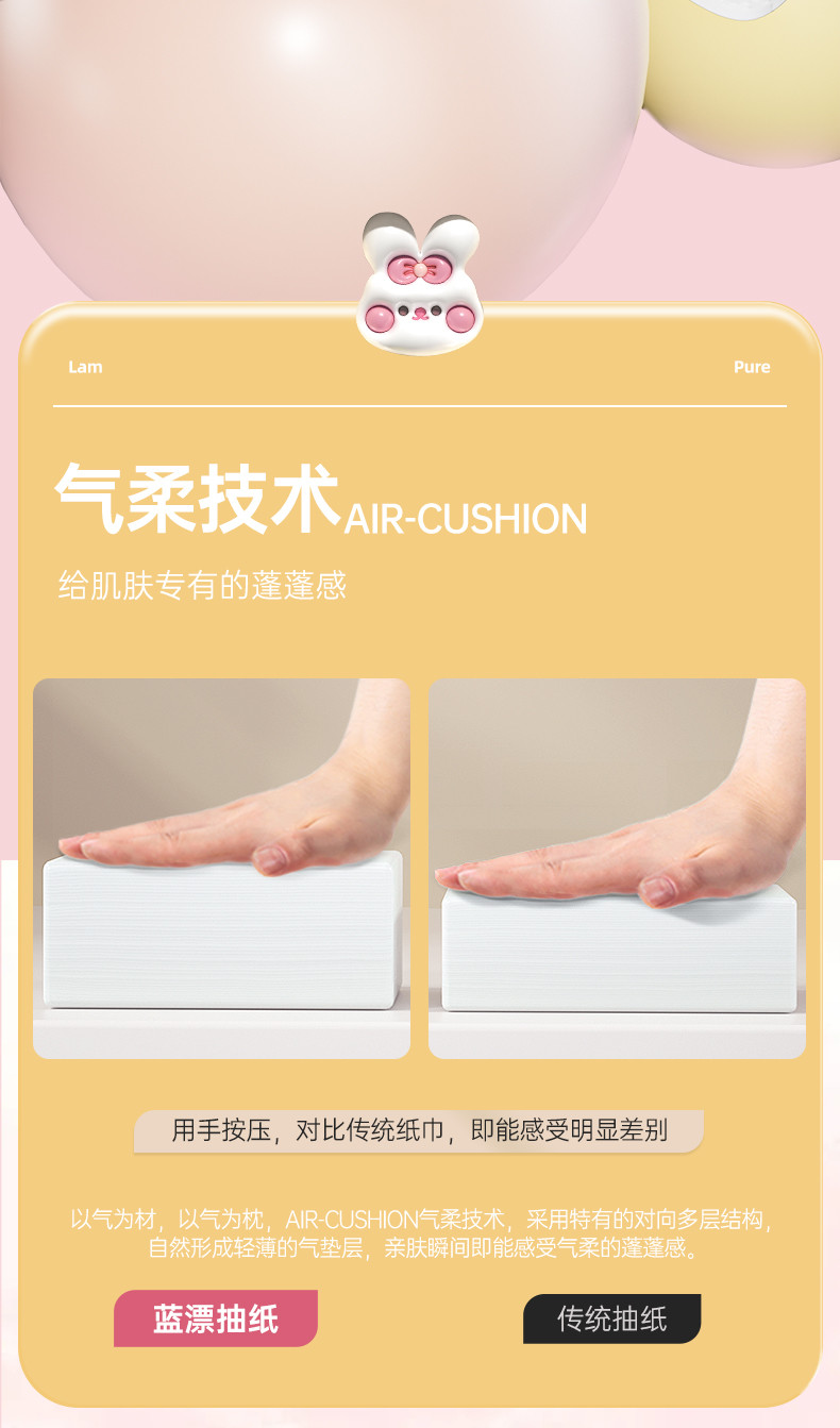 ZYQ-46715竹叶情白色气垫挂式抽纸（莓有烦恼）