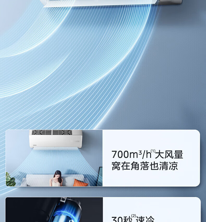 美的（Midea）新能效 KFR-35GW/G3-3 1.5匹 智能变频冷暖 空调挂机 三级能效 一价无忧 11M铜管 企慧购