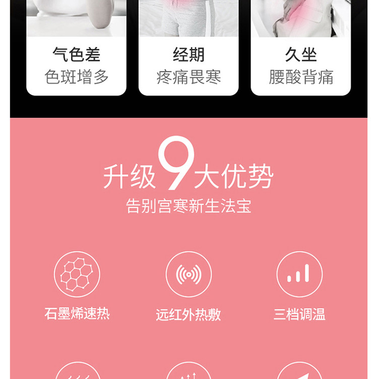 暖宫腰带大姨妈肚子疼缓解神器艾草热敷USB发热护腰口袋H6