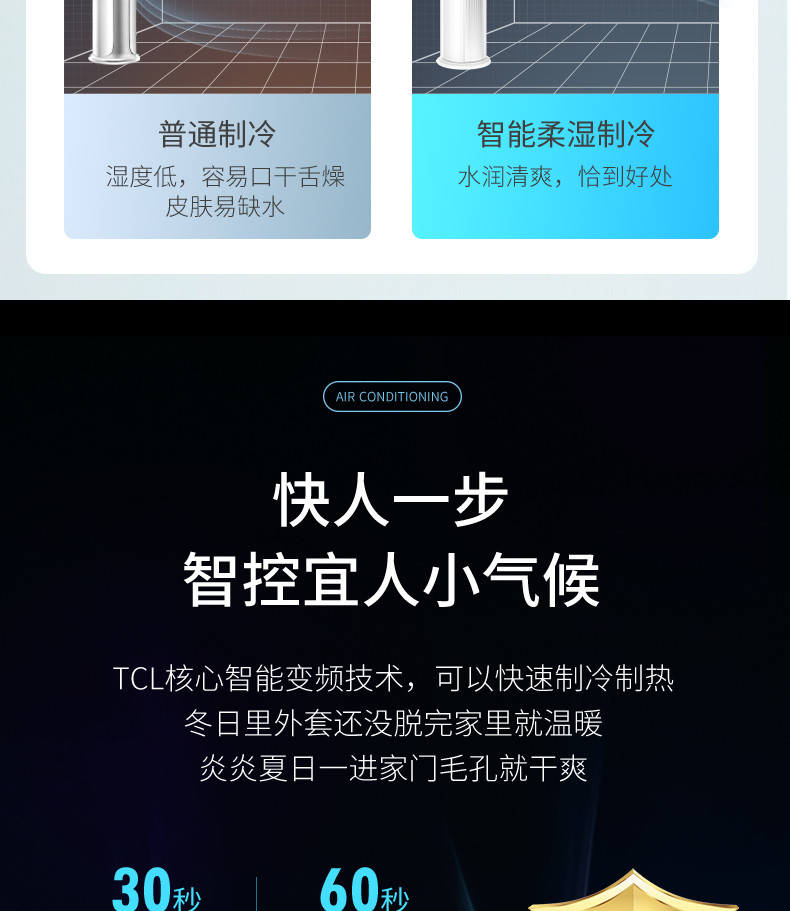 【线下同款】TCL2P新能效三级变频 立式冷暖客厅圆柱立柜式空调KFRd-51LW/DBp-BL23+B3（含基础安装）