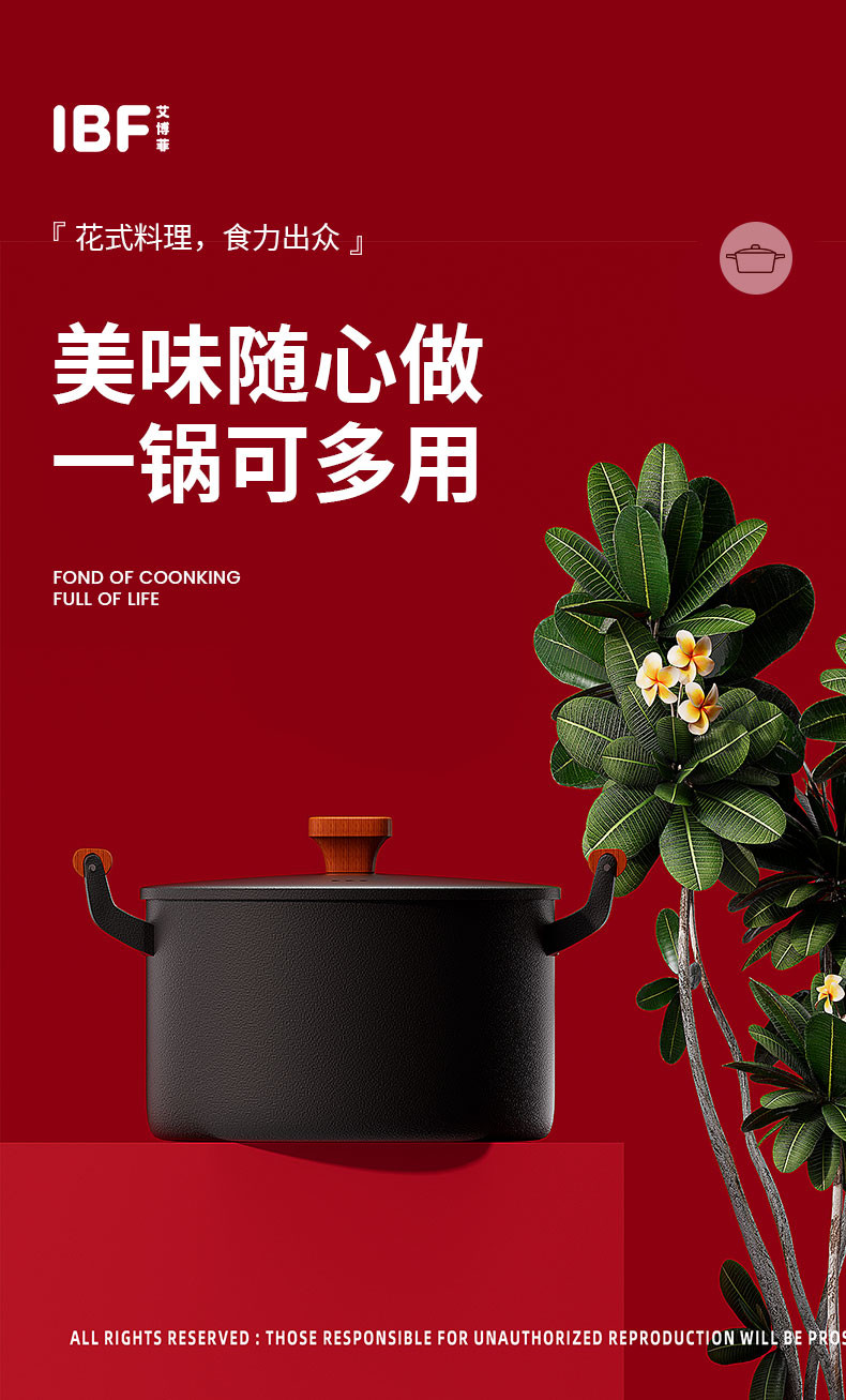 IBF艾博菲 响当当深炖料理锅 IBF2311TG22