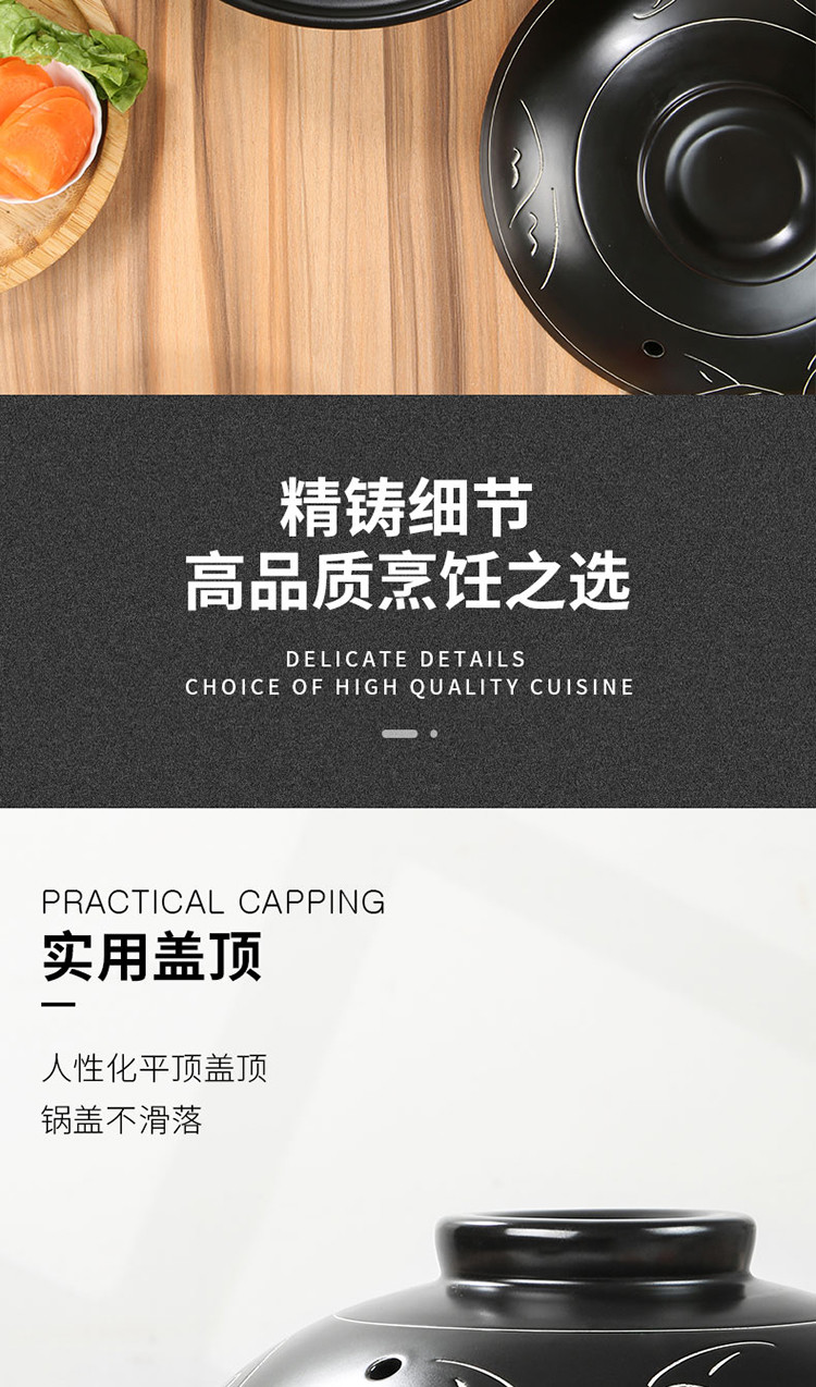 泥火匠 家用陶瓷 无印系列-23cm尖耳煲1300ml