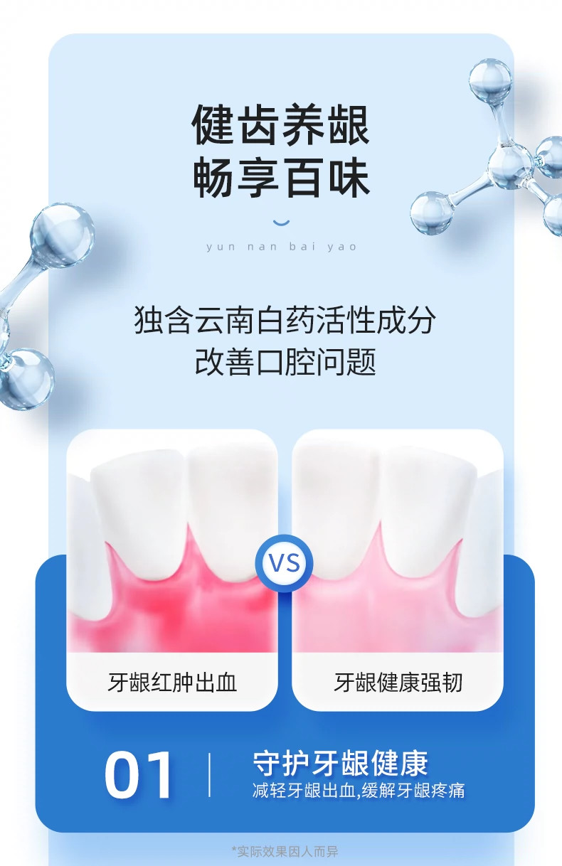 云南白药牙膏薄荷清爽家庭装减轻牙龈出血清新口气 YNBY-150g*2牙膏薄荷清爽