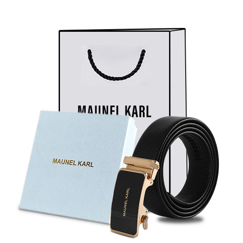 MAUNEL KARL男士真皮皮带轻奢品质MK06654金 专柜礼盒
