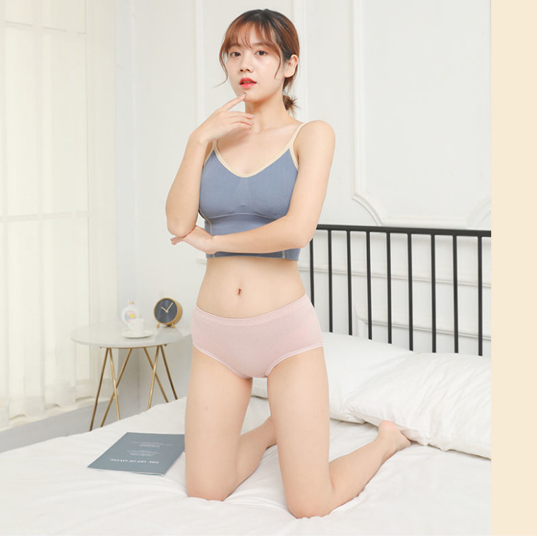 浪莎抑菌女士三角裤亮光丝中腰女生内裤混色2条装 F2.NK3371-2