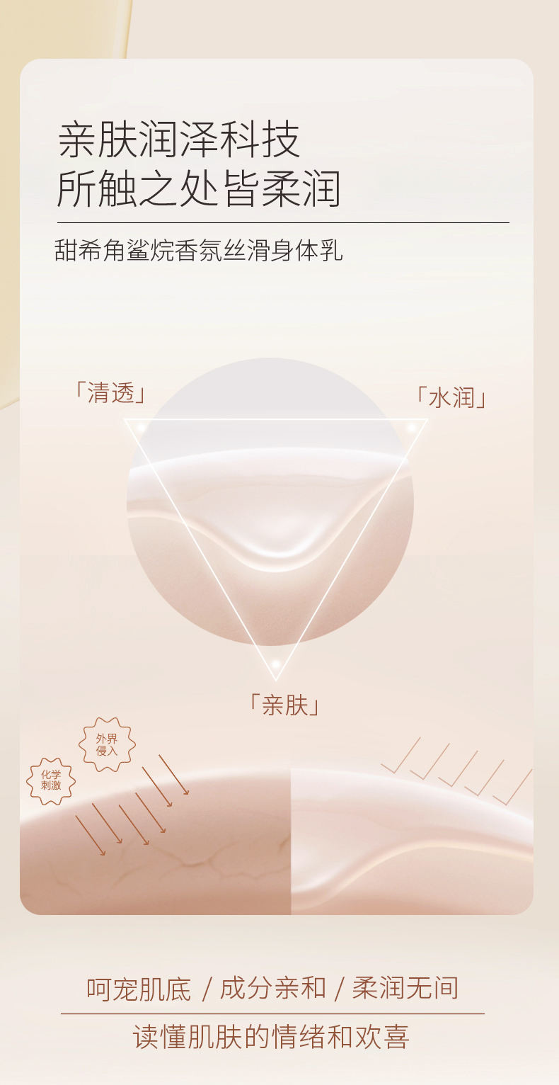 甜希角鲨烷兴发丝滑滋润保湿身体乳