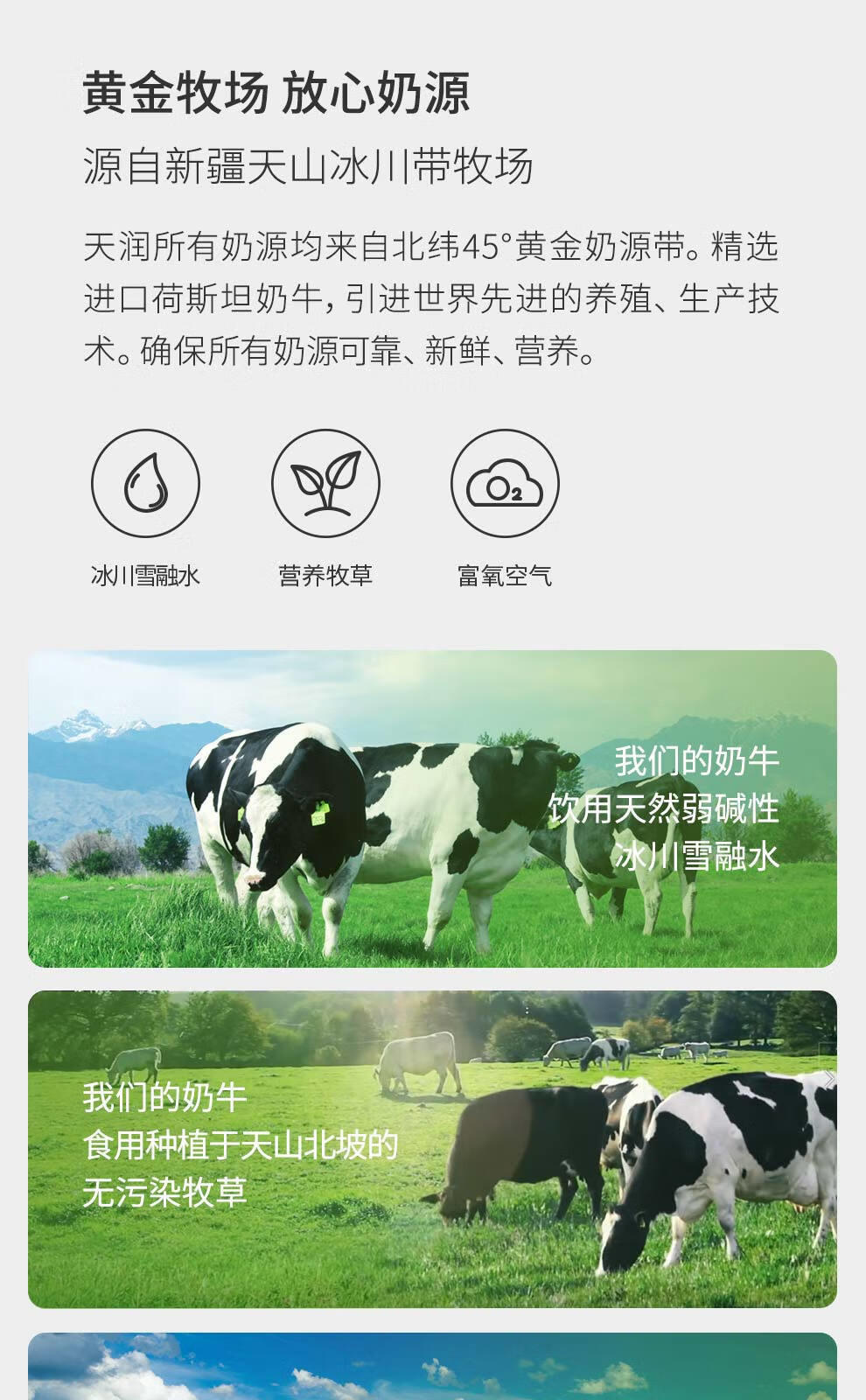 天润 新疆纯牛奶浓缩盖瑞高钙调制乳袋装整箱