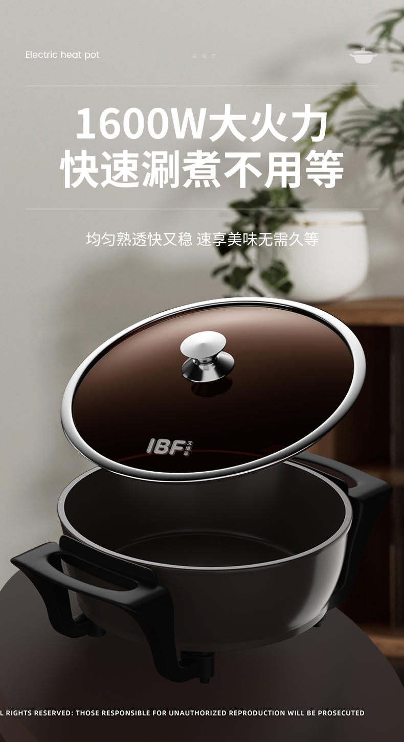 IBF艾博菲 美食料理多功能电热锅 IBFD-012-4