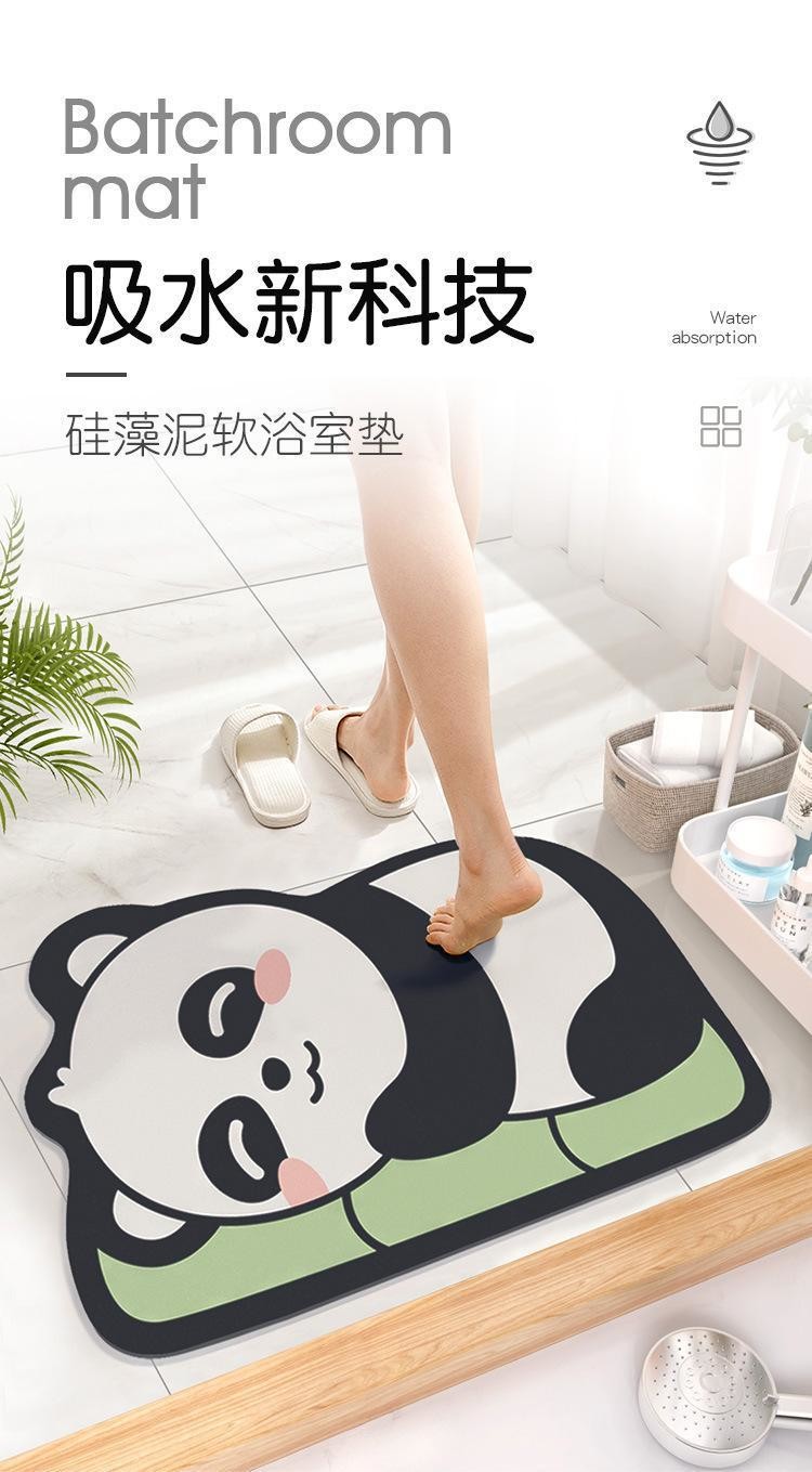 卡通动物地垫浴室硅藻泥地垫吸水地垫入户门门垫防滑垫
