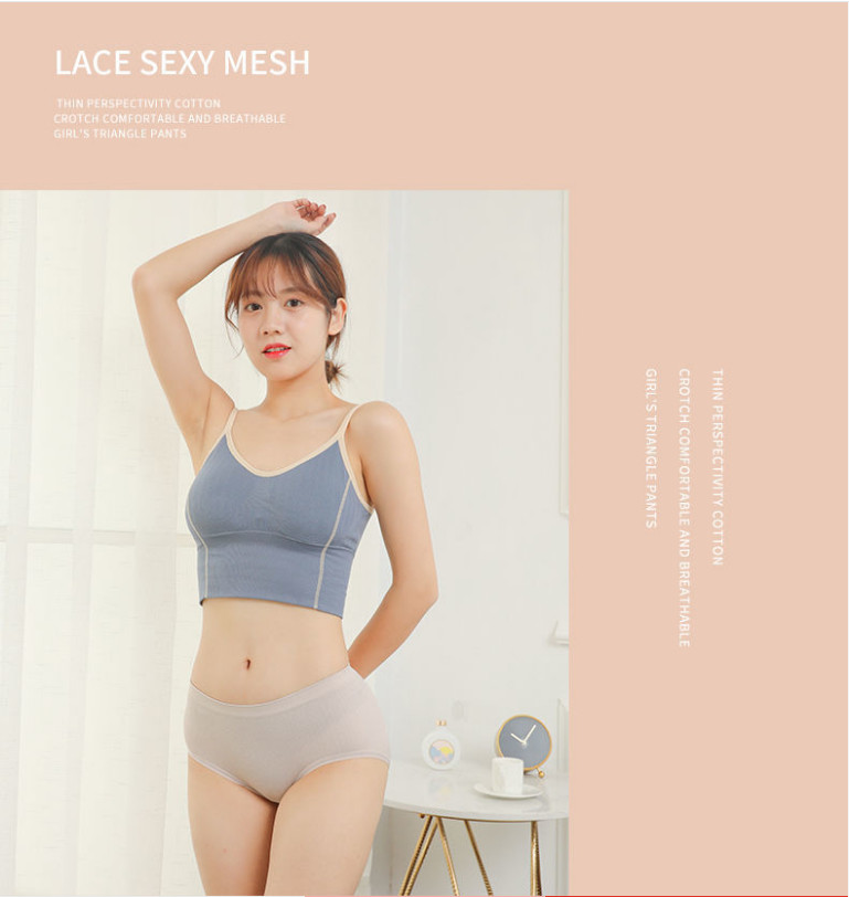 浪莎抑菌女士三角裤亮光丝中腰女生内裤混色2条装 F2.NK3371-2