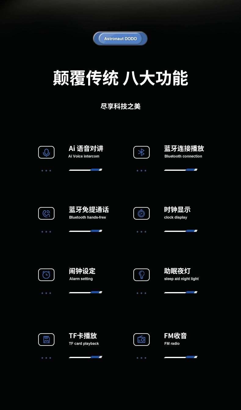 勒沃宇航员DODO多功能大音量智能语音蓝牙音响LV-M20