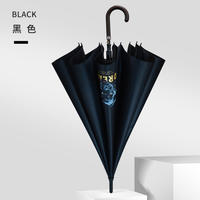 红叶直杆黑胶迅猛豹伞雨伞70cm*10K