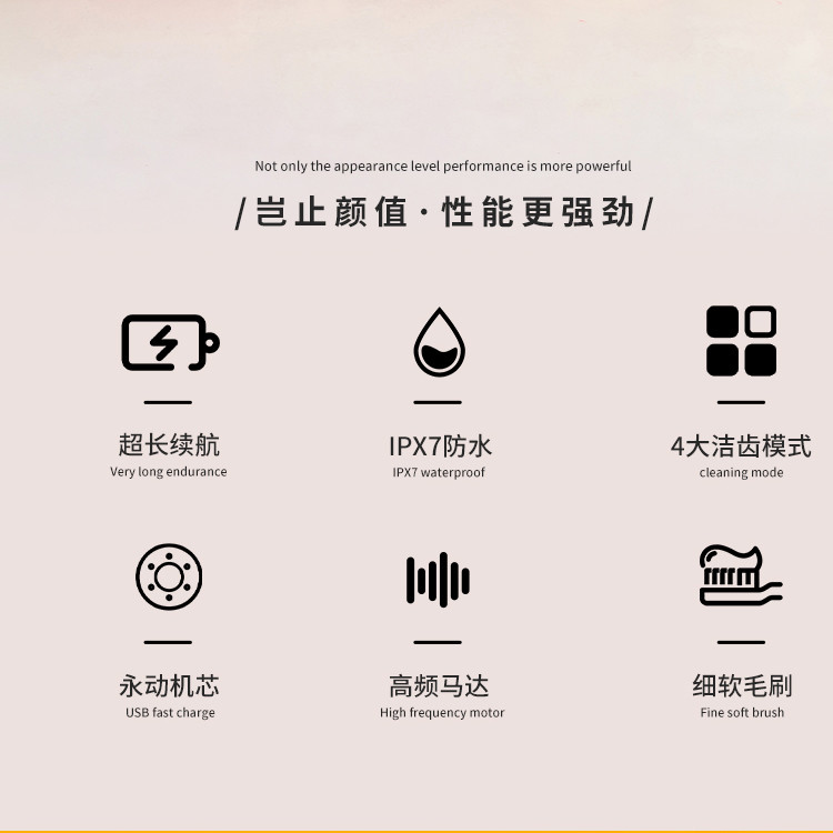 现代HYUNDAI-吉祥鸿运声波电动牙帽套装X10中国红（牙刷*1+刷头*6+牙刷水晶盒*2+便携盒*1 (可做2个漱口杯）
