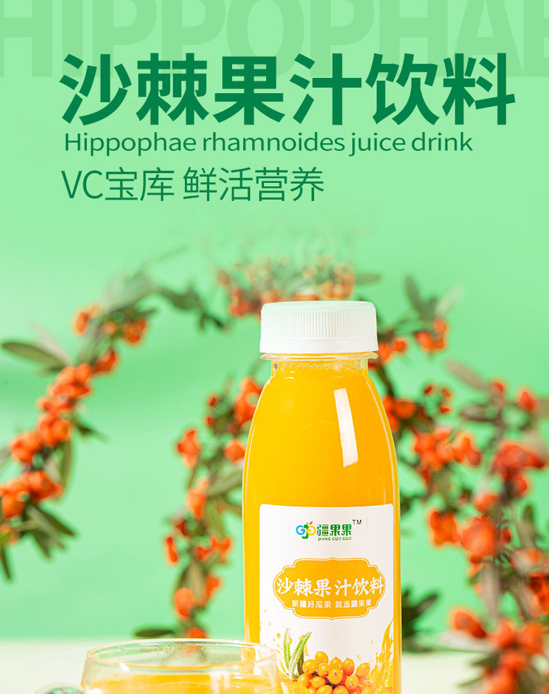 疆果果沙棘果汁风味果汁饮料早餐饮品300ml*10