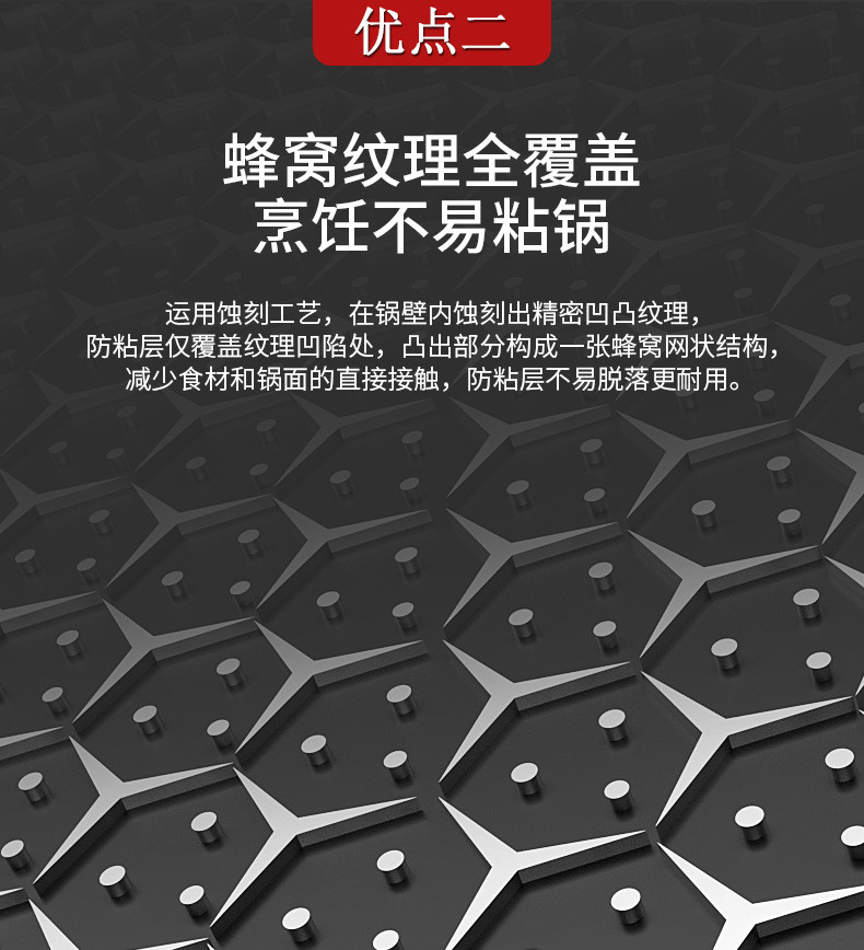 康巴赫不锈钢炒锅不粘锅32cm蜂窝平底炒菜锅电磁炉燃气灶明火通用 316L不锈钢红点炒锅