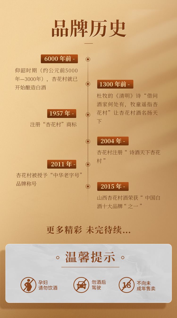 LHT杏花村汾酒53度金质8清香型高度白酒纯粮酿造自饮送礼500ml