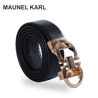 MAUNEL KARL男士真皮皮带轻奢品质MK1015金 专柜礼盒