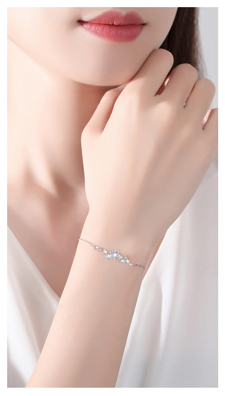 流星雨纯银925手链女小众设计轻奢款满天星手环