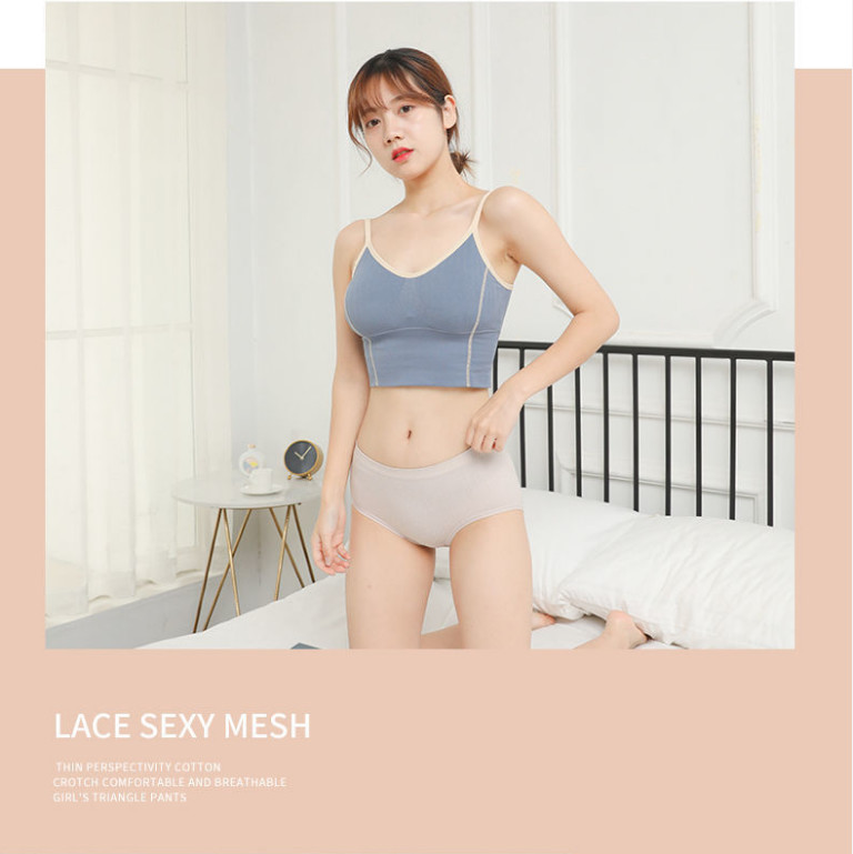 浪莎抑菌女士三角裤亮光丝中腰女生内裤混色2条装 F2.NK3371-2