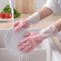 港德 家务厨房洗碗胶手套 XL-524塑胶手套*2双装 （颜色随机）