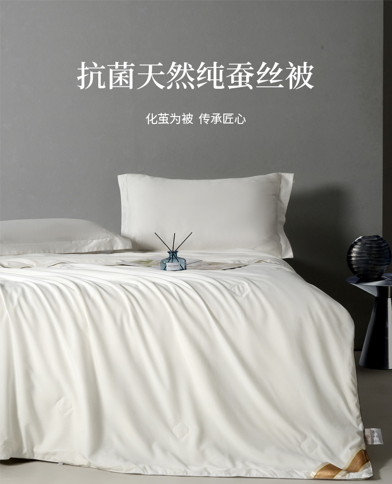 红秀世纺 抗菌天然纯蚕丝被 500g SF2303-T003