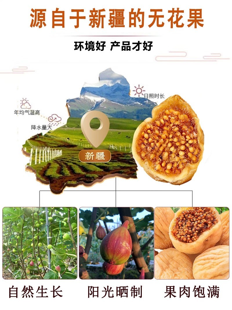 八大怪 新疆无花果干自然风干新鲜干果无添加