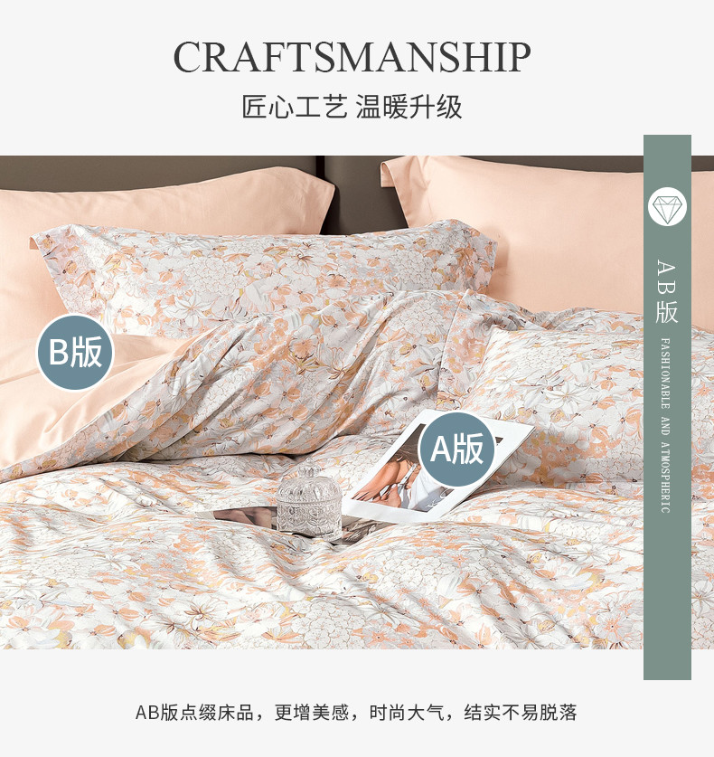 Marie Claire嘉人 MC莱赛尔磨绒套件 托特印象 220X240cm