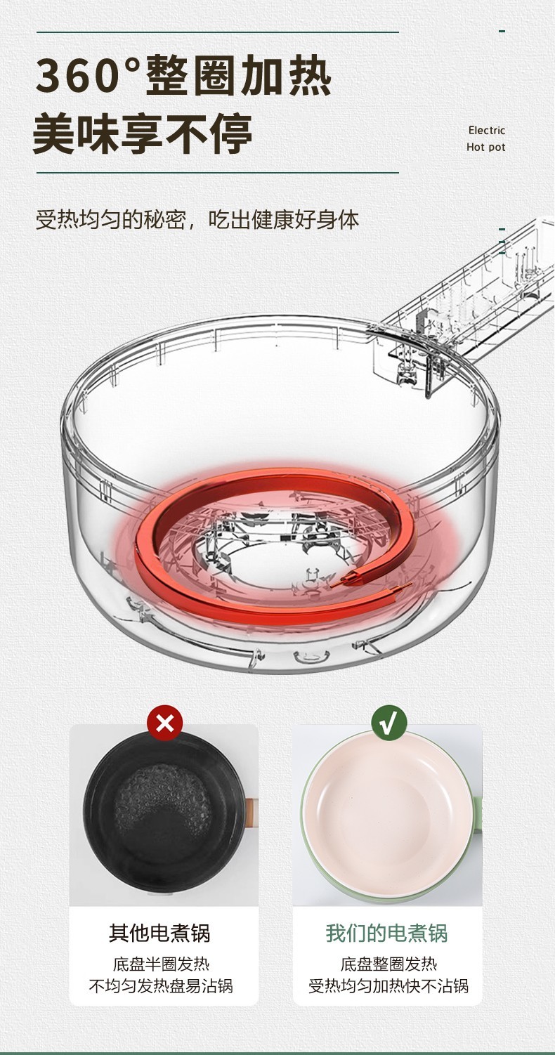 创维多功能电煮锅陶瓷不粘锅F141