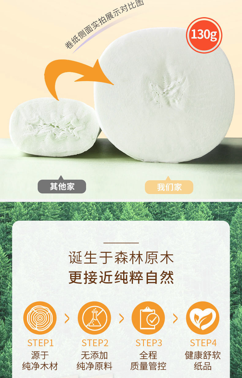 菲亚朵加大无芯卫生卷纸21卷 FYDJZ-130-21