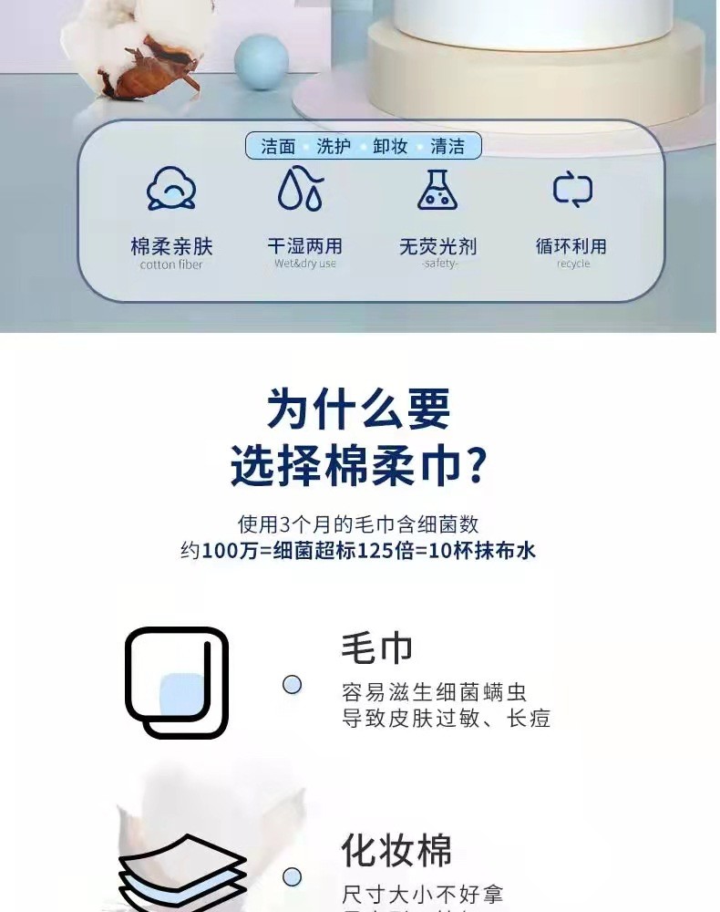 一次性卷巾纯棉棉柔巾美容院洁面巾擦脸巾