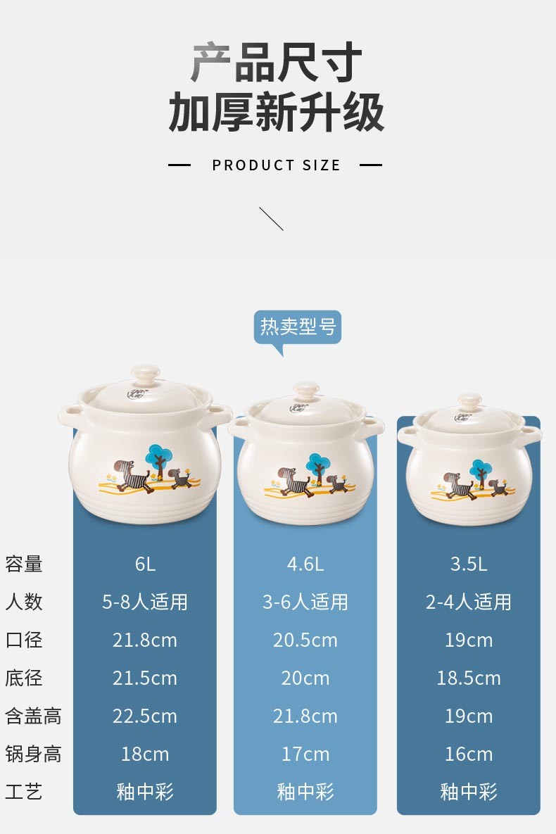 泥火匠 陶瓷家用耐高温3.5L如意汤煲-适用2-4