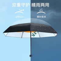 红叶五折印花黑胶偶遇伞HY3561-D01 单色53cm*7k