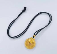 中国黄金足金9999古法镂空祥龙龙鳞平安扣吊坠