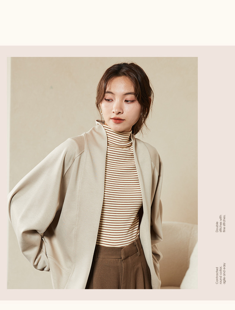 纤丝鸟 空气层休闲保暖可外穿家居服女士蝙蝠开衫 C23D64